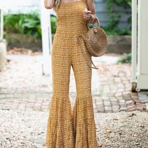 cute and trendy yellow jumpsuit